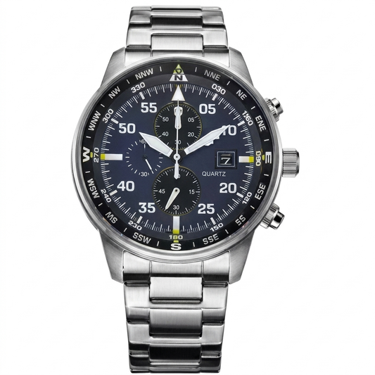 Pilot Chronograph aus Edelstahl Silber